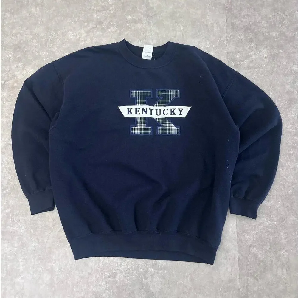 90s Vintage Kentucky Wildcats Navy Crewneck -XL